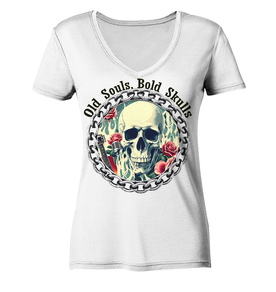 Skull2 - Ladies V-Neck Shirt