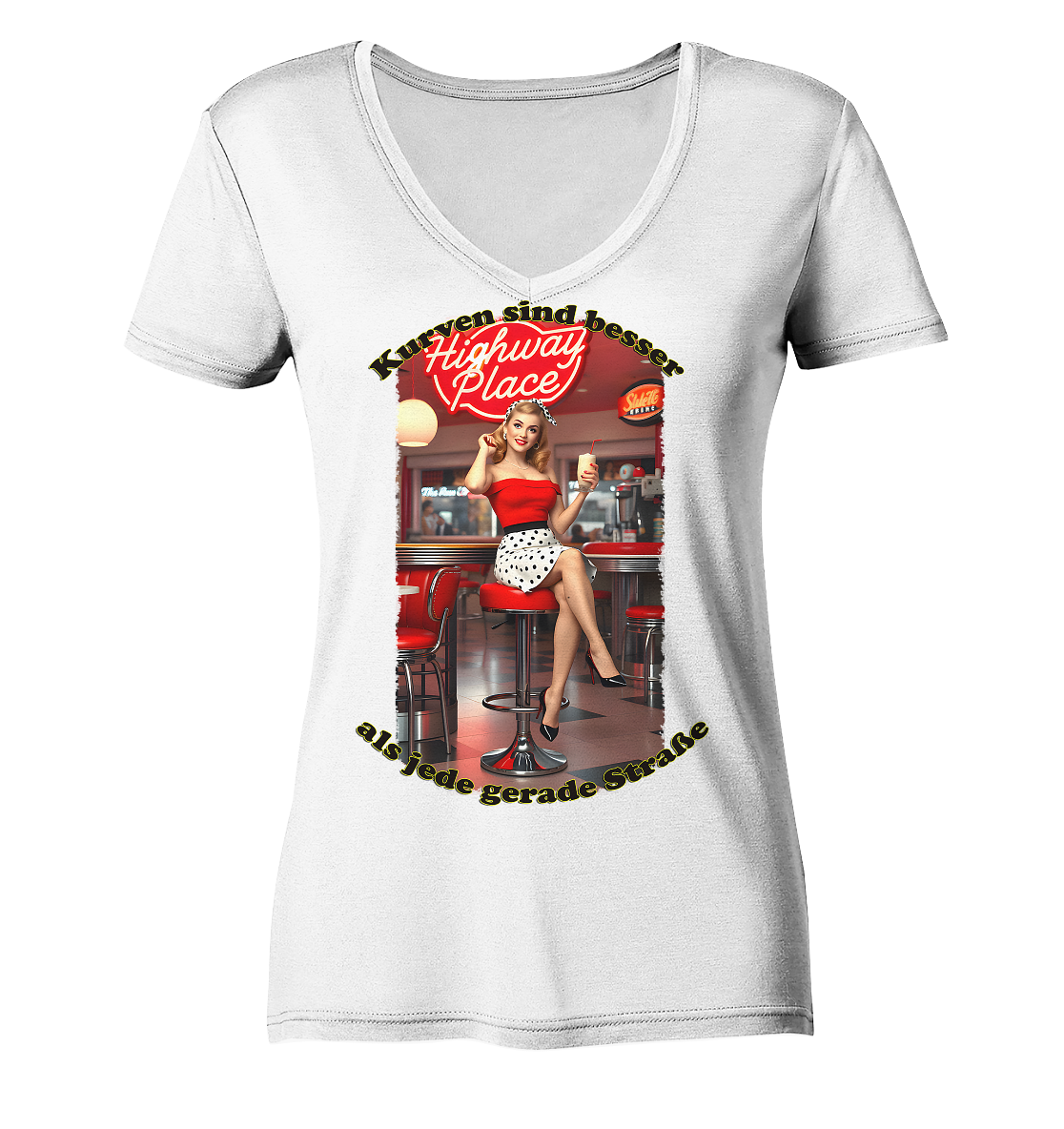 Pinup 3 - Ladies V-Neck Shirt