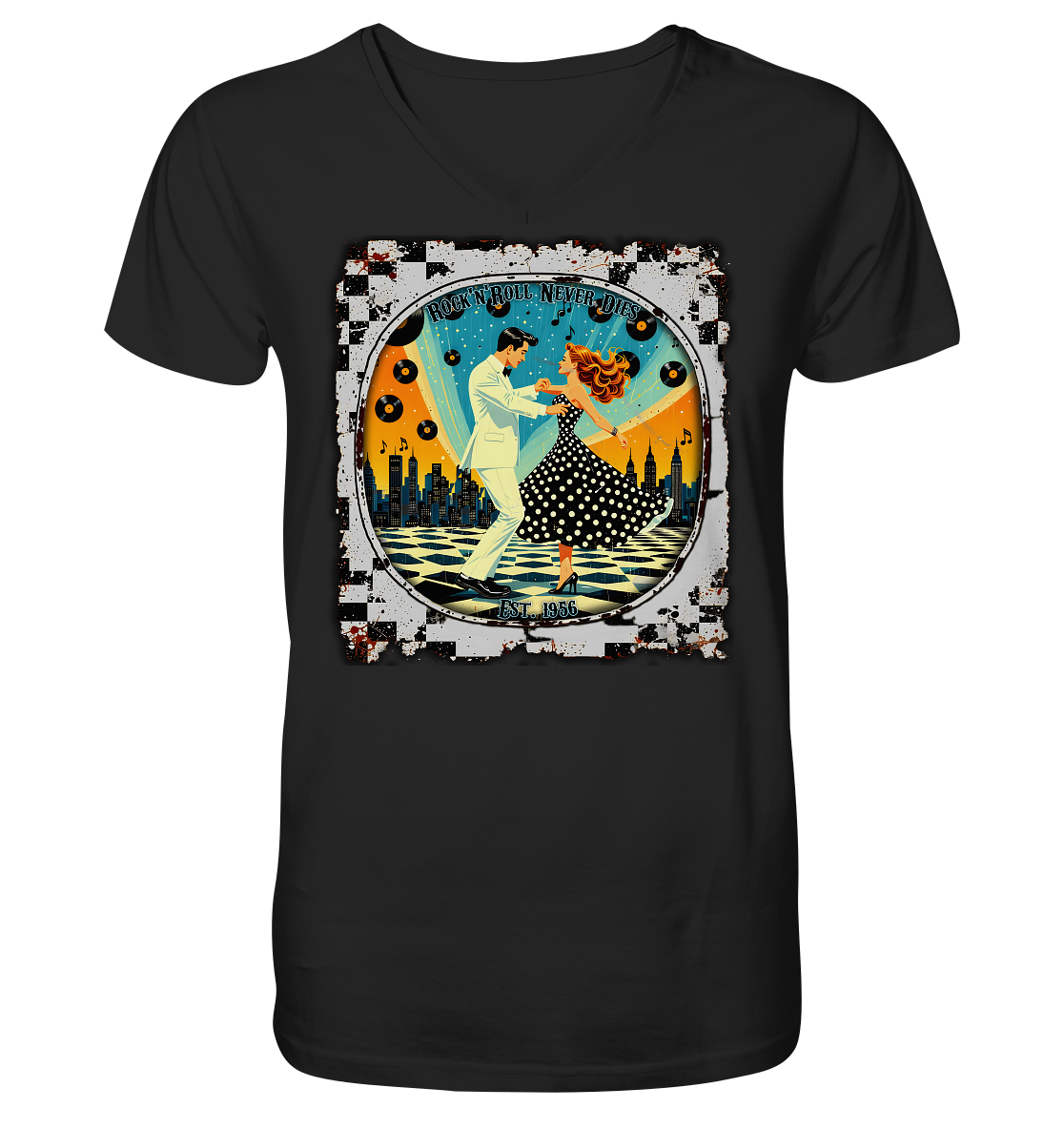 Rock´n Roll 6 - Mens Organic V-Neck Shirt