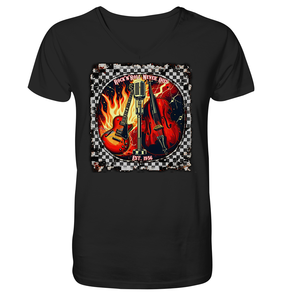 Rock´n Roll 2 - Mens Organic V-Neck Shirt