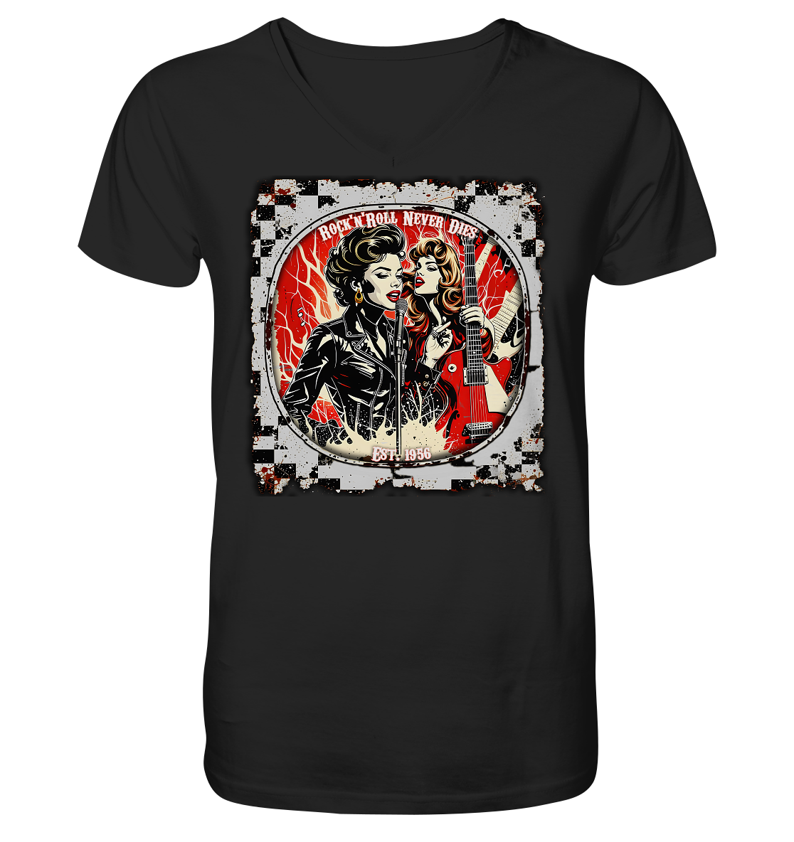 Rock´n Roll 4 - Mens Organic V-Neck Shirt