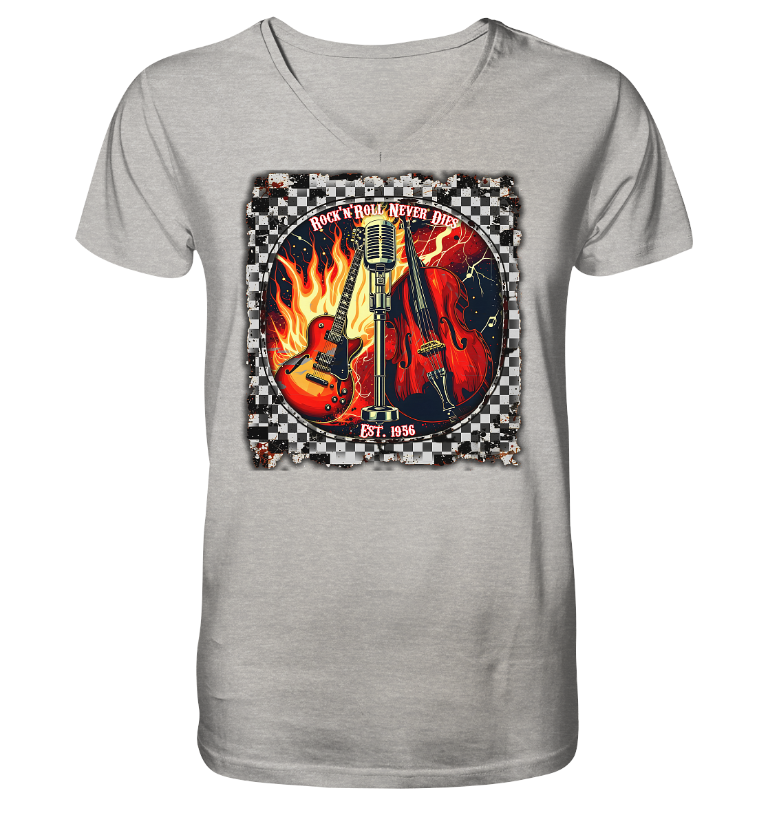 Rock´n Roll 2 - Mens Organic V-Neck Shirt