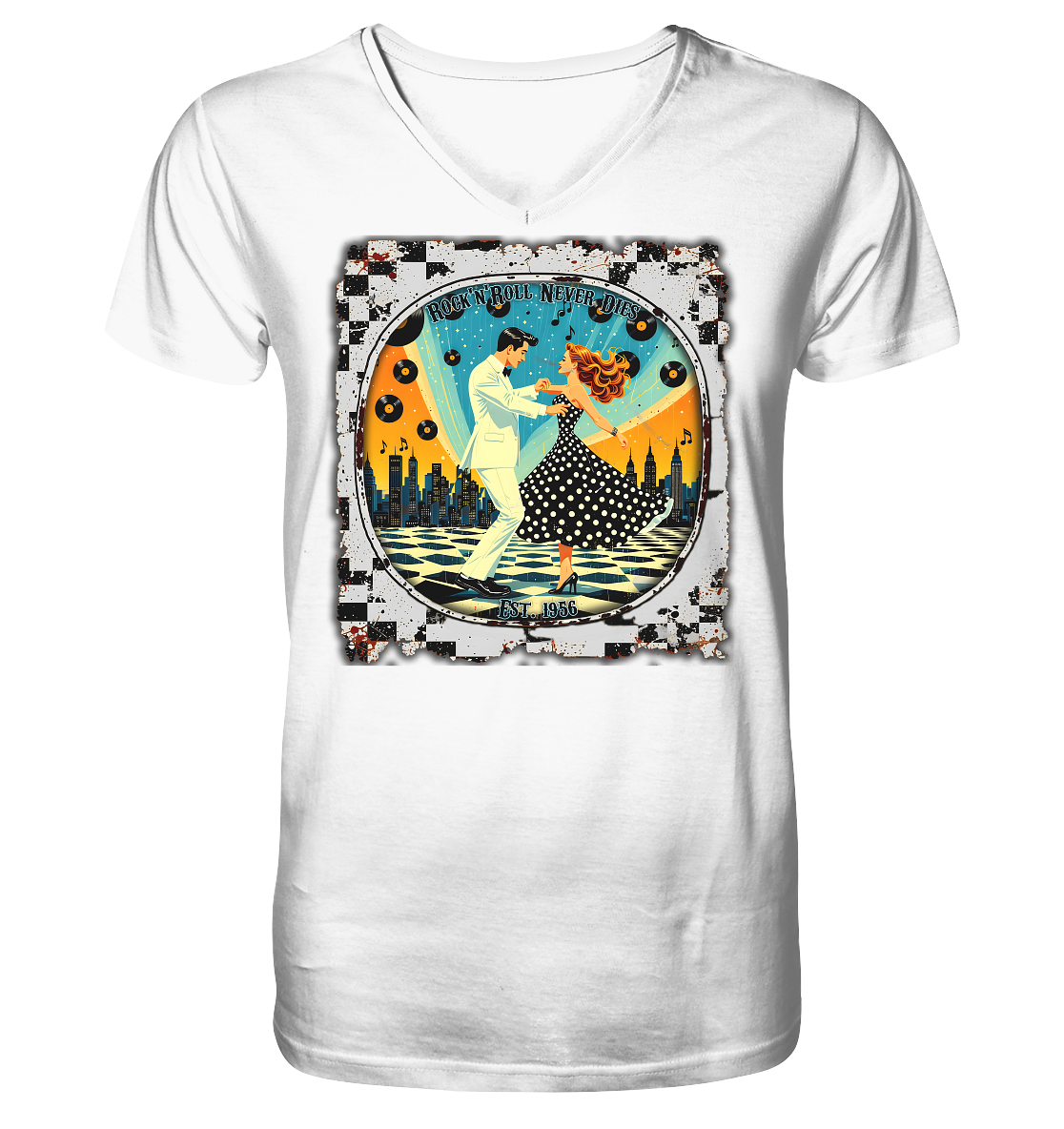 Rock´n Roll 6 - Mens Organic V-Neck Shirt