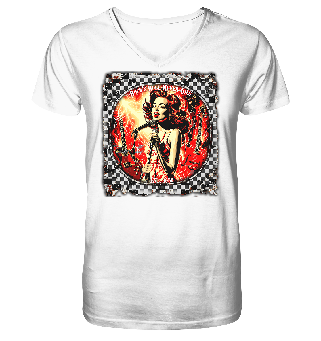 Rock´n Roll 3 - Mens Organic V-Neck Shirt