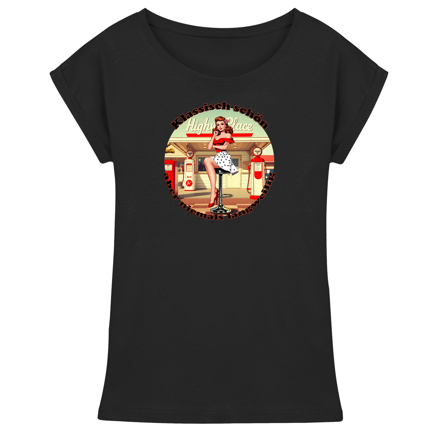 Pinup 9 - Womens Extended Shoulder T-Shirt