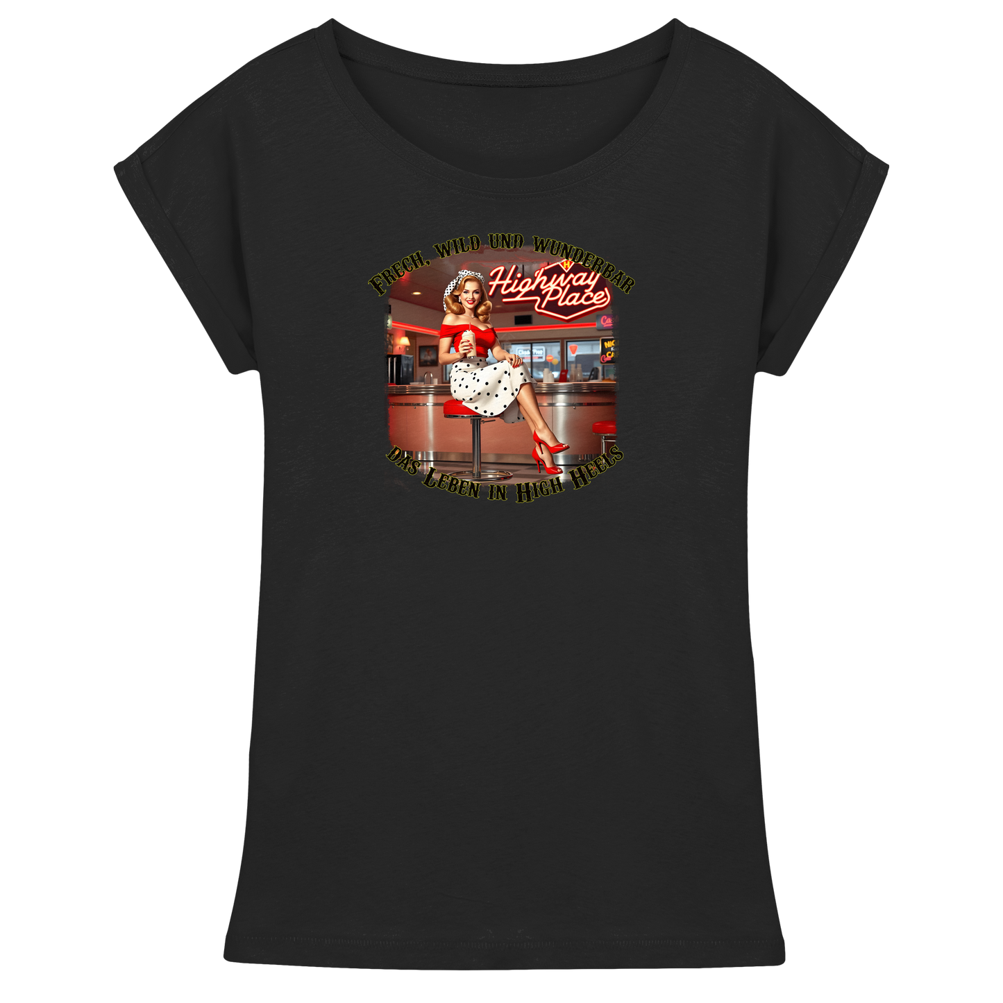 Pinup 2 - Womens Extended Shoulder T-Shirt