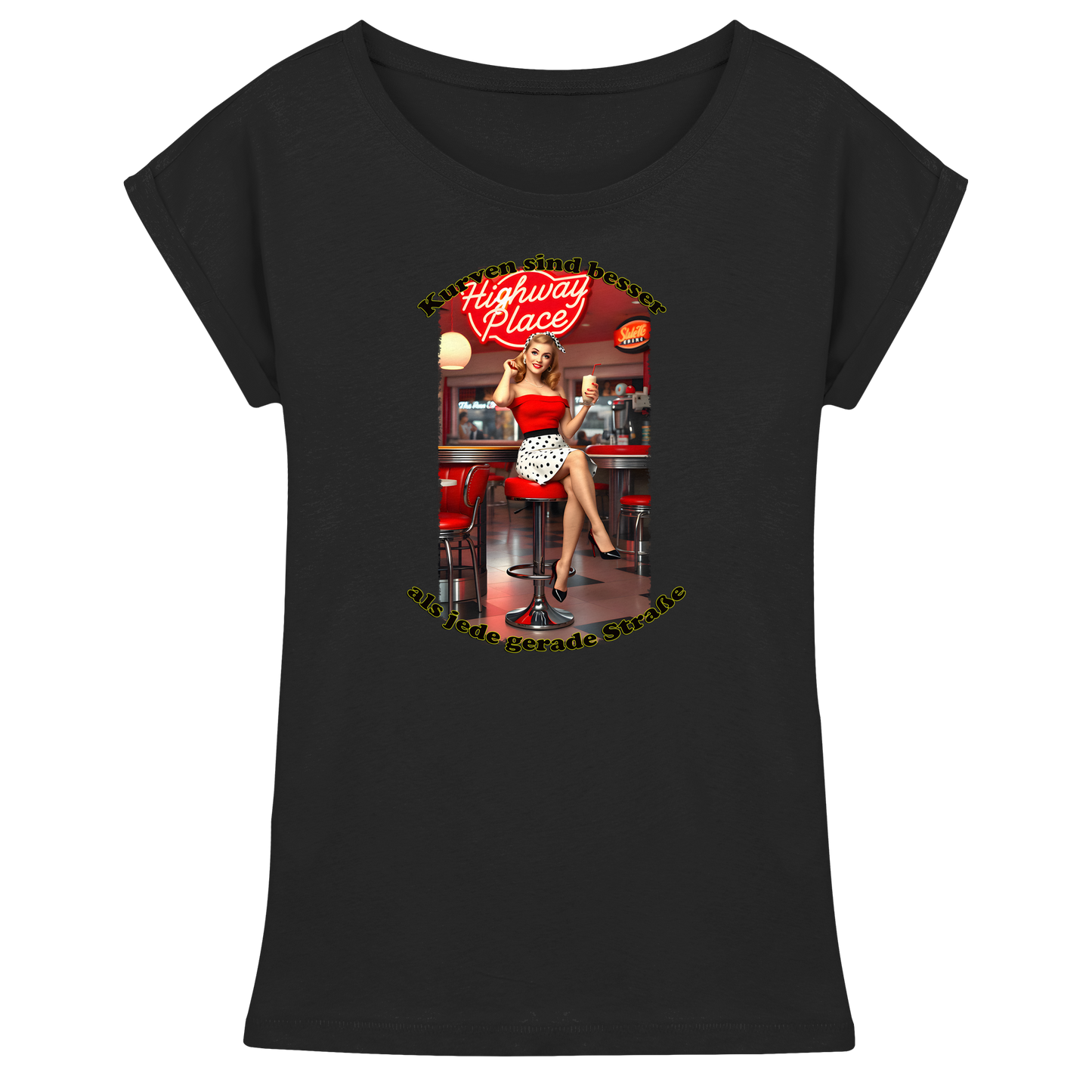 Pinup 3 - Womens Extended Shoulder T-Shirt