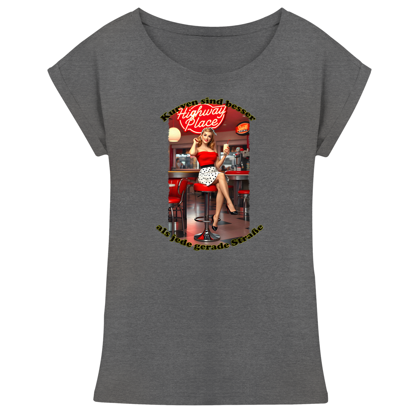 Pinup 3 - Womens Extended Shoulder T-Shirt