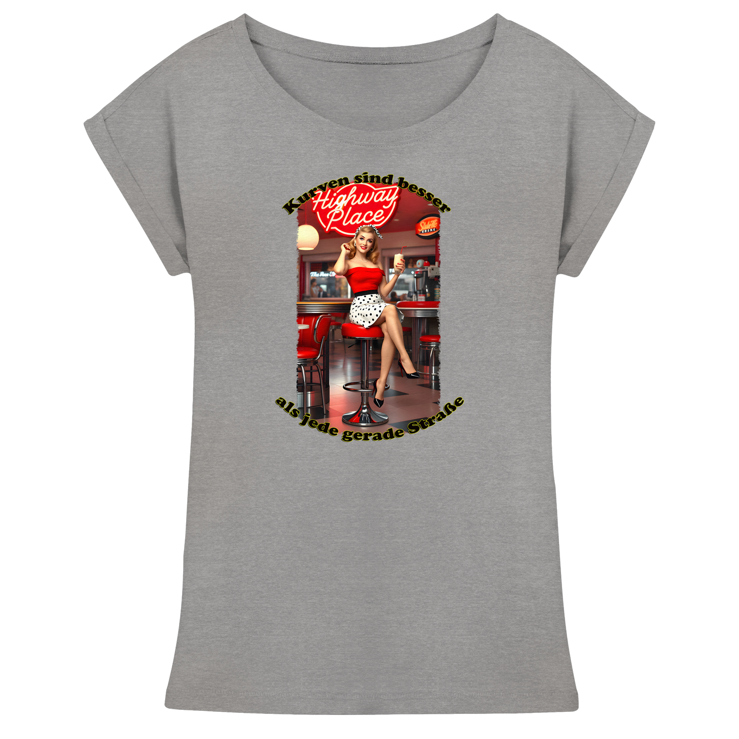 Pinup 3 - Womens Extended Shoulder T-Shirt