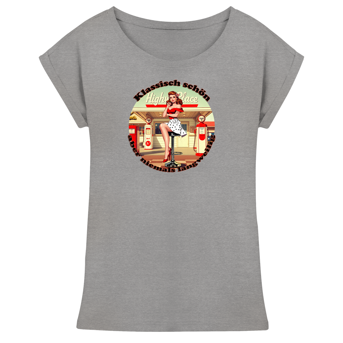 Pinup 9 - Womens Extended Shoulder T-Shirt