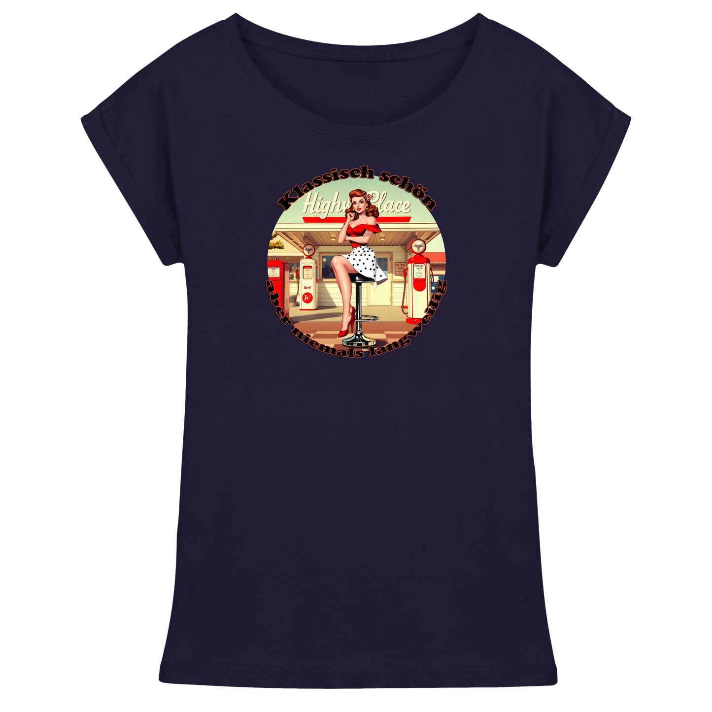 Pinup 9 - Womens Extended Shoulder T-Shirt