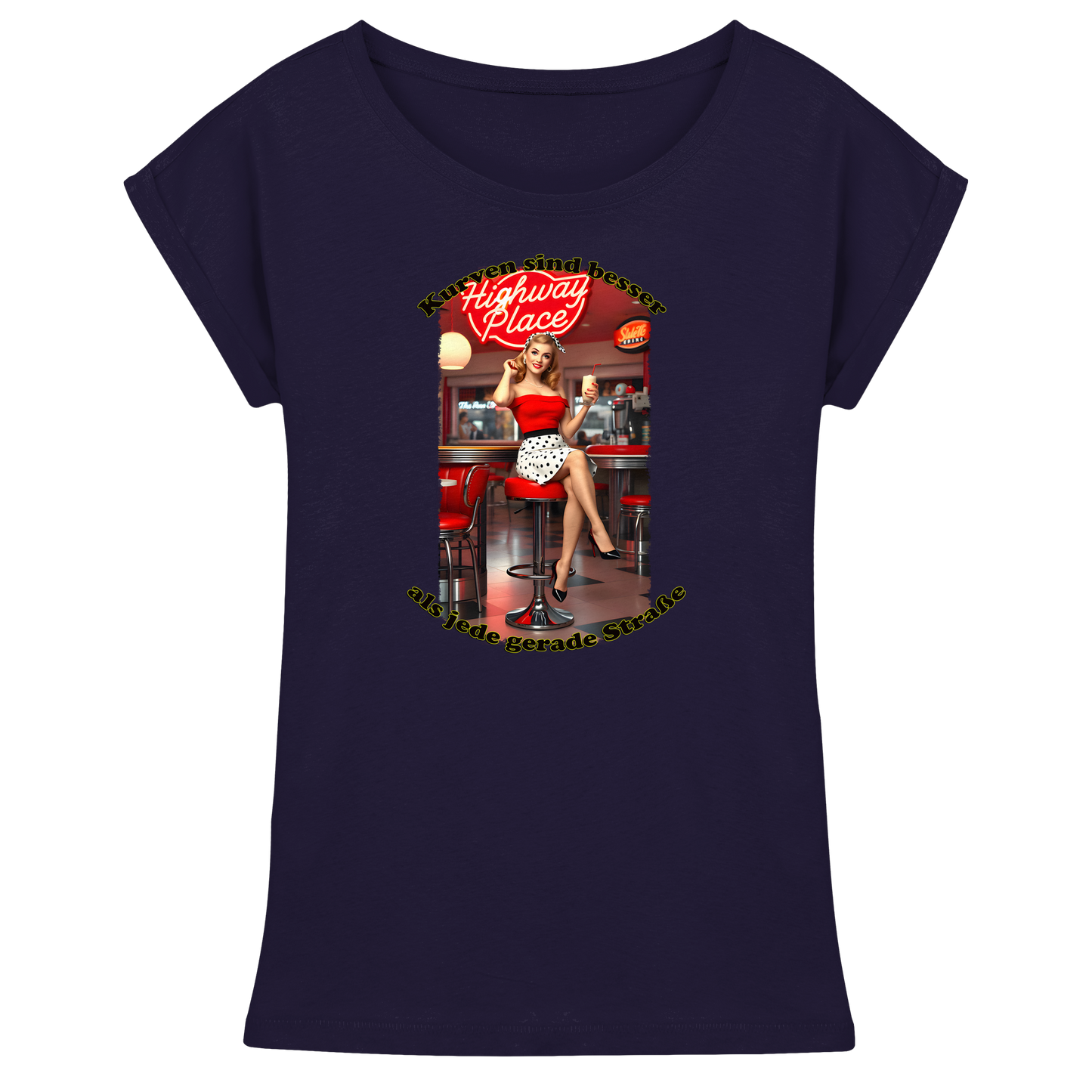 Pinup 3 - Womens Extended Shoulder T-Shirt