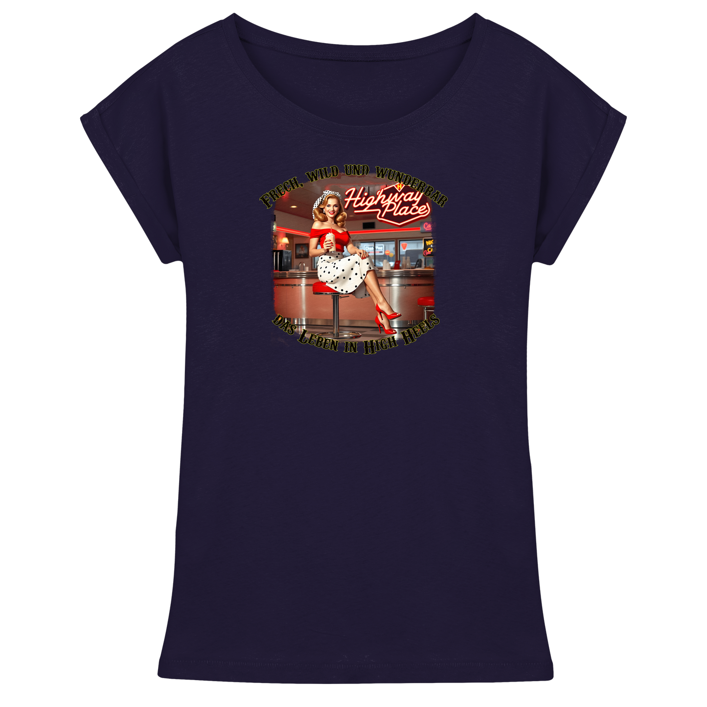 Pinup 2 - Womens Extended Shoulder T-Shirt